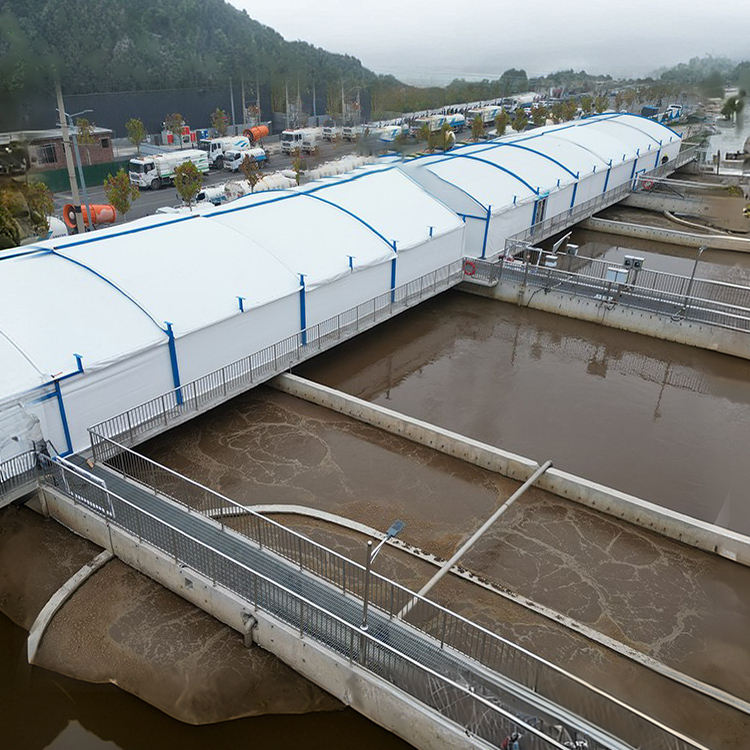 Cover the sewage tank of the sewage treatment plant